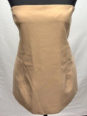 ASOS DESIGN Tube Top Womens 14 Beige Strapless Stretch Back Zip NWT Summer